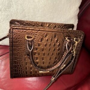 Brahmin  Elegant Brown Crocodile-Embossed Women's Bag NWOT